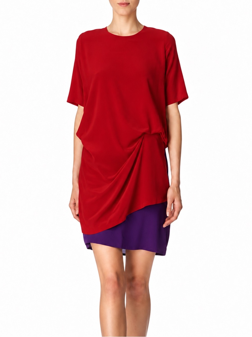 Acne Studios Date Night Cocktail Party Red Mini Dress Draped Silk